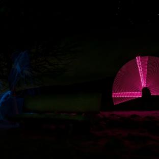 Freestyle mit Lichtstab und Glasfaser